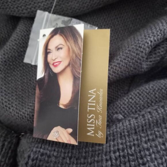 MISS TINA BY TINA KNOWLES GRAY RUFFLE CARDIGAN SZ.20 NWT - Picture 8 of 9